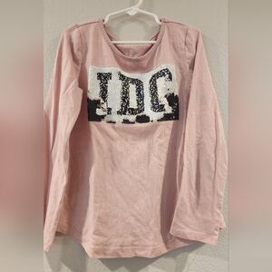 Place Pink Long Sleeve Tee with Sequin Design